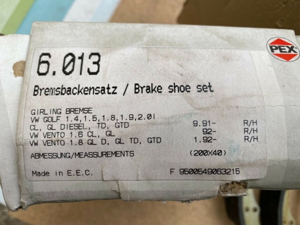 PEX 6.013 Bremsbackensatz VW Golf 3, Vento
